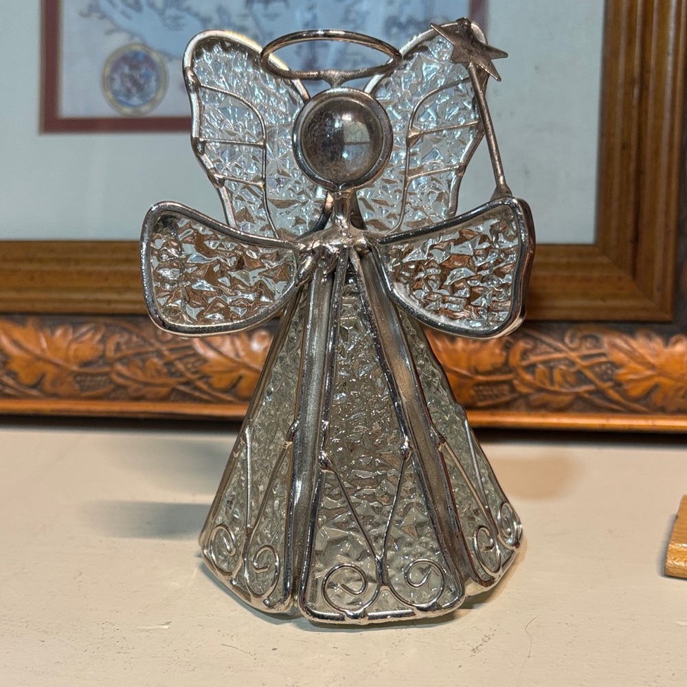 🌈Silver Stained Glass Angel Ornament🌈